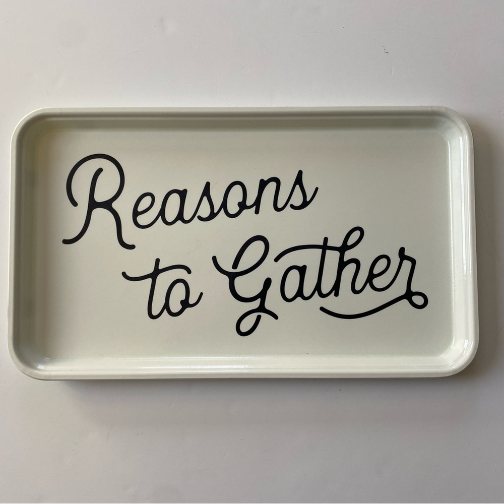 Camtray Tray Vintage “Reasond To Gather” Cambro USA White Black 15” X 9” WUC